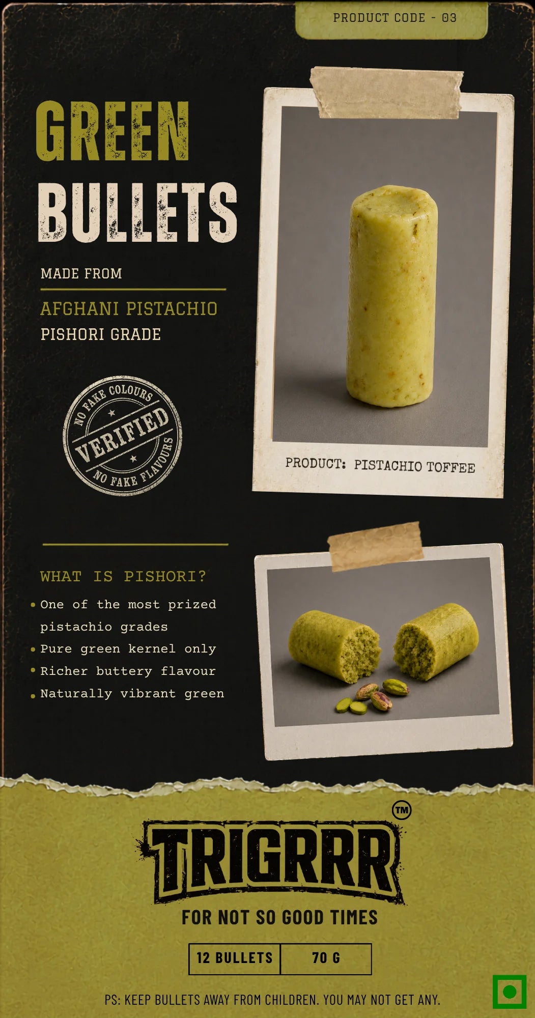 Green Bullets — spec sheet