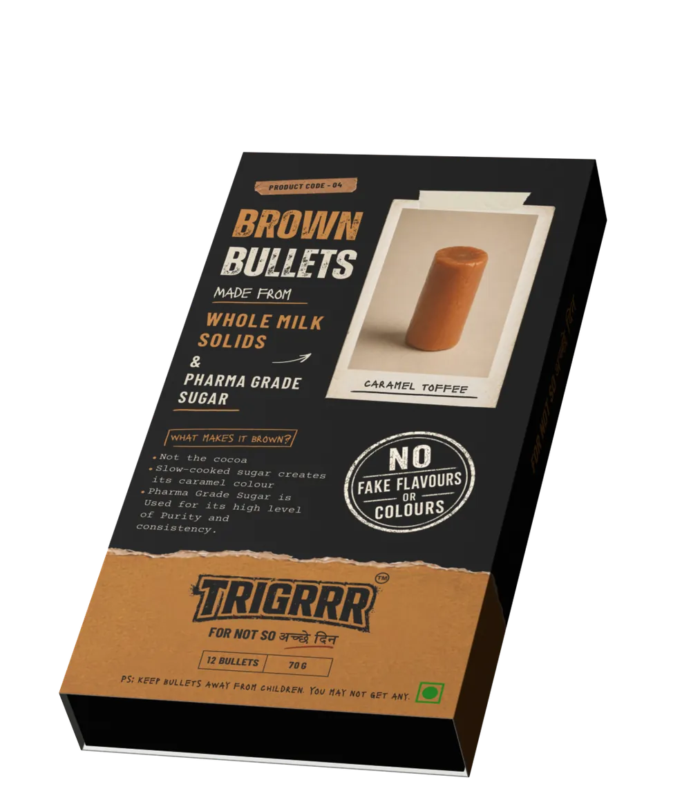 Brown bullets box, closed